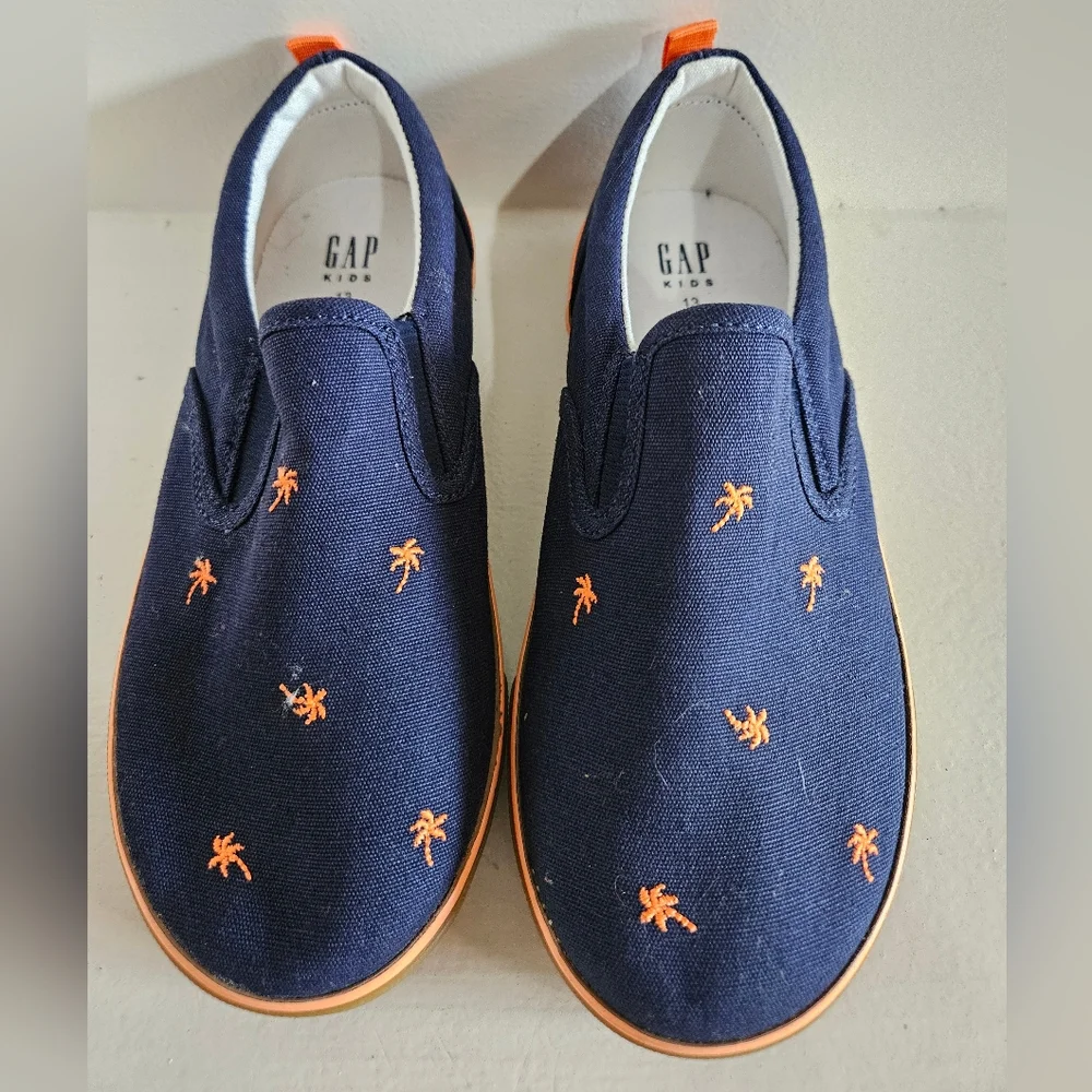Gap Kids Embroidered Palm Trees Canvas Slip On Shoes Sz 13